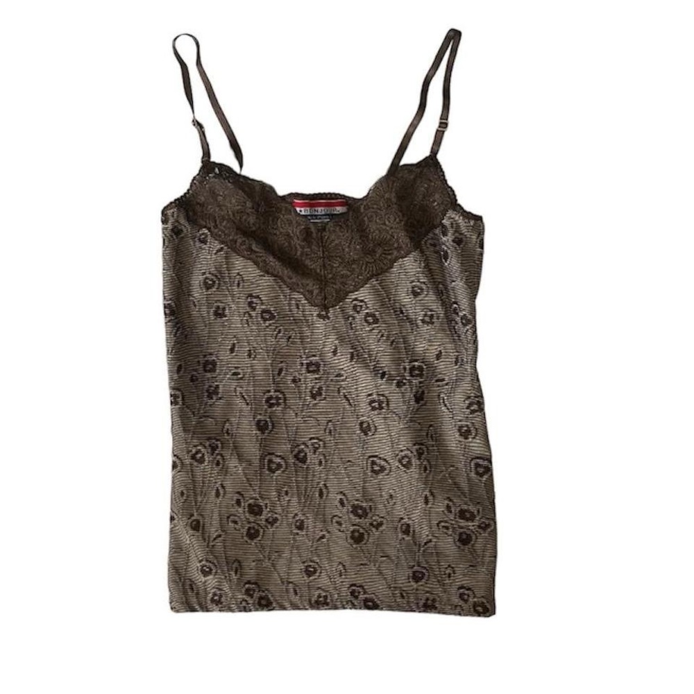 goodness gracious >.< | gorgeous Y2K coquette French Paris brown lace tank top